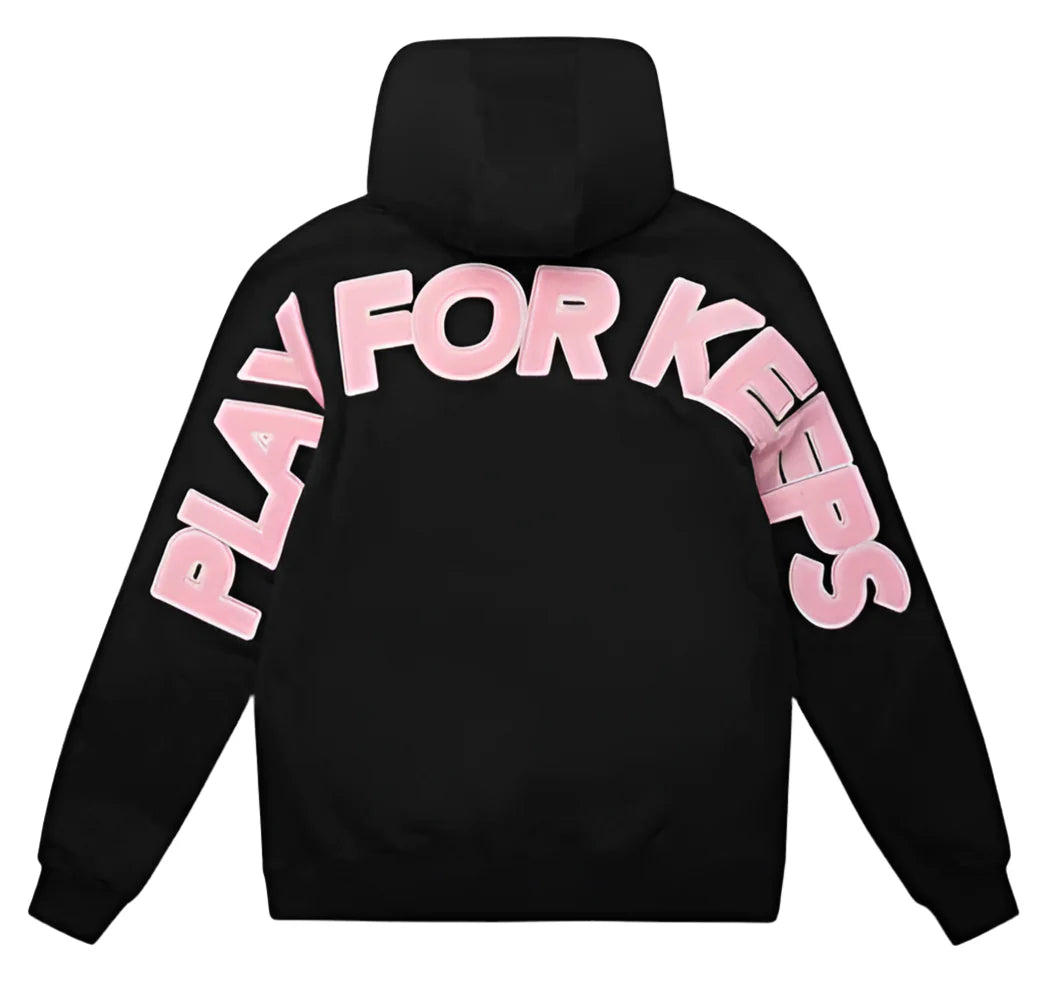 Black hoodie pink writing sale