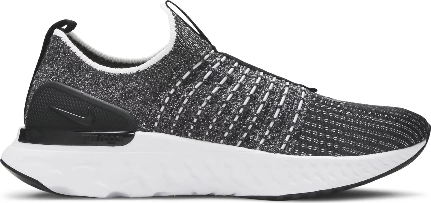 Flyknit react sales black and grey