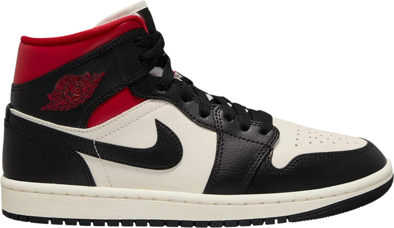 Wmns Air Jordan 1 Mid Black Sail Gym Red Bladez Co