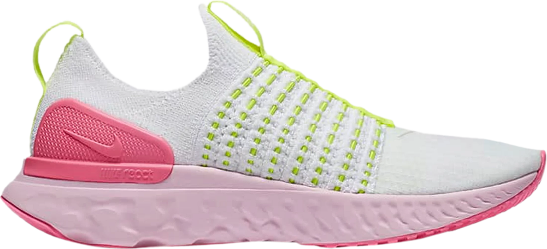 Nike React Phantom Run Flyknit2White Volt Pink Glow